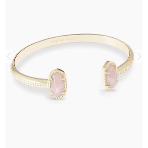 Kendra Scott Gold Cuff bracelet in Rose Quartz